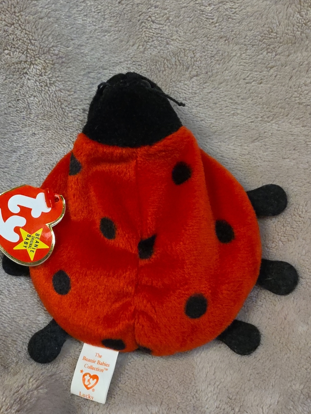 Ty Red and Black Ladybug Plush Beanie